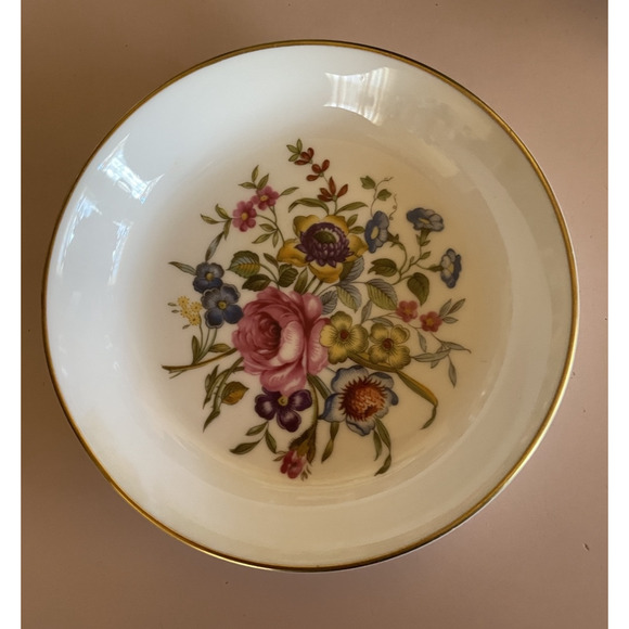 Royal Worcester Bone China Round Floral Pin/Trinket Dish. 3-3/4 " in diameter - Picture 8 of 8